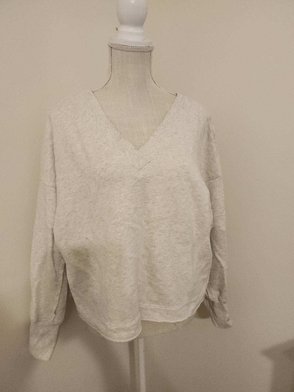 SO Women's V-Neck Sweater in Light Cream
